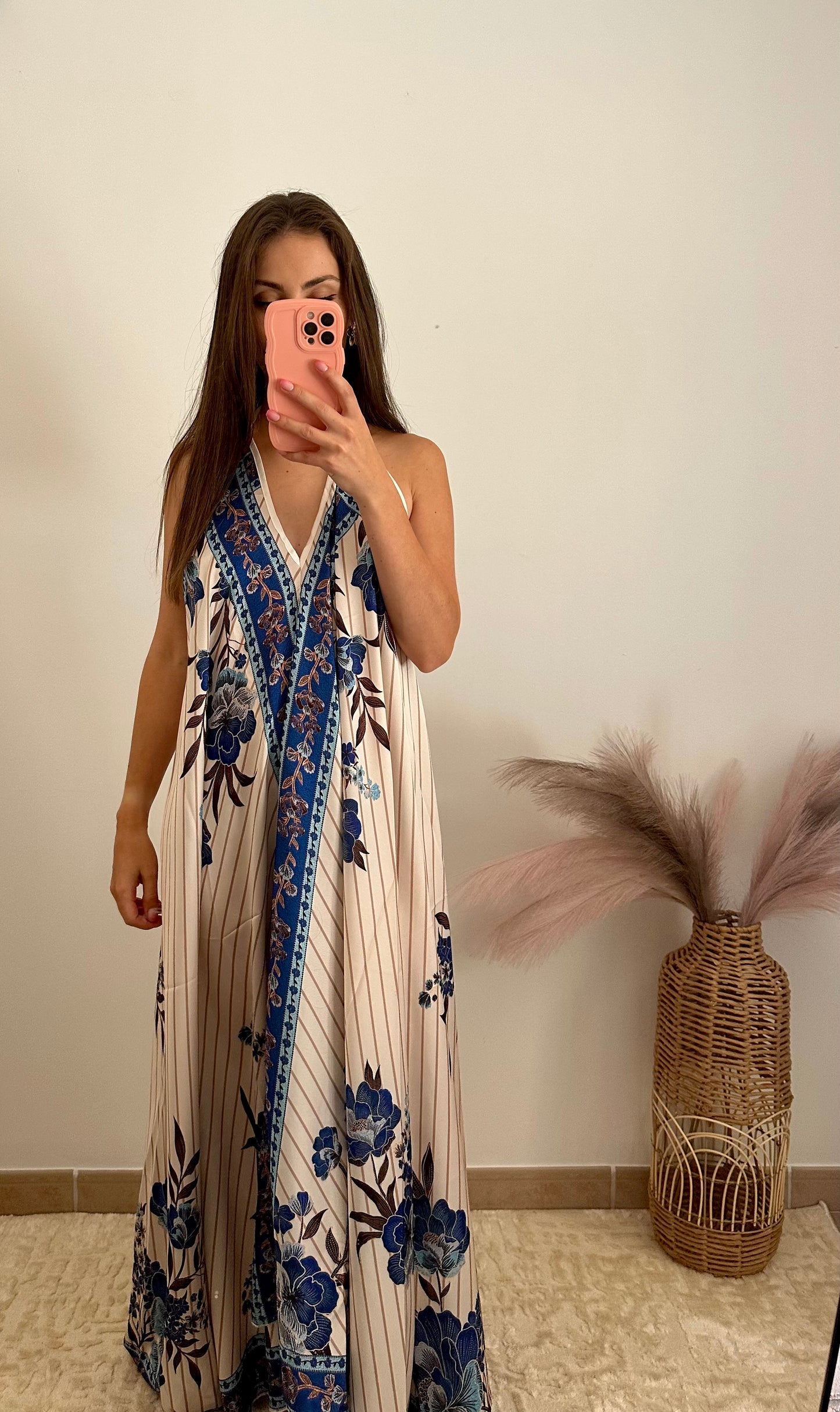 Robe dos nu bleu bohème