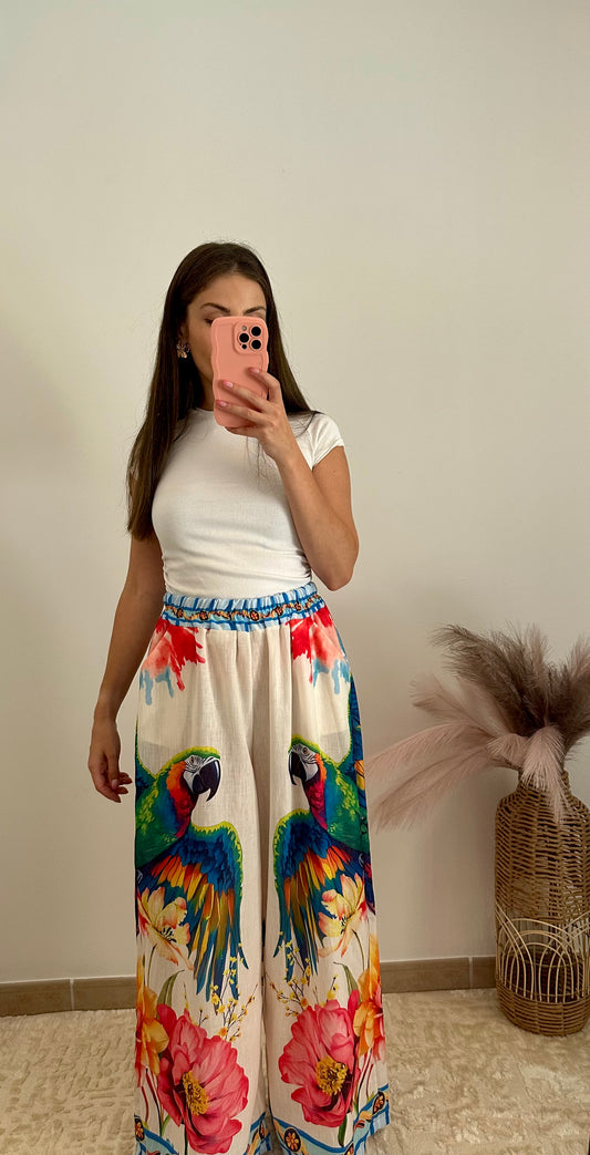 Pantalon perroquets tropicaux