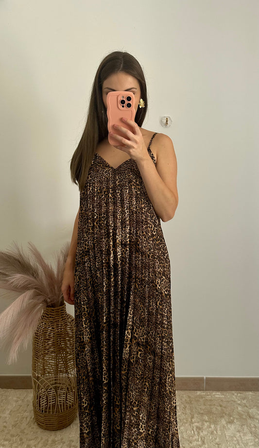 Robe longue léopard