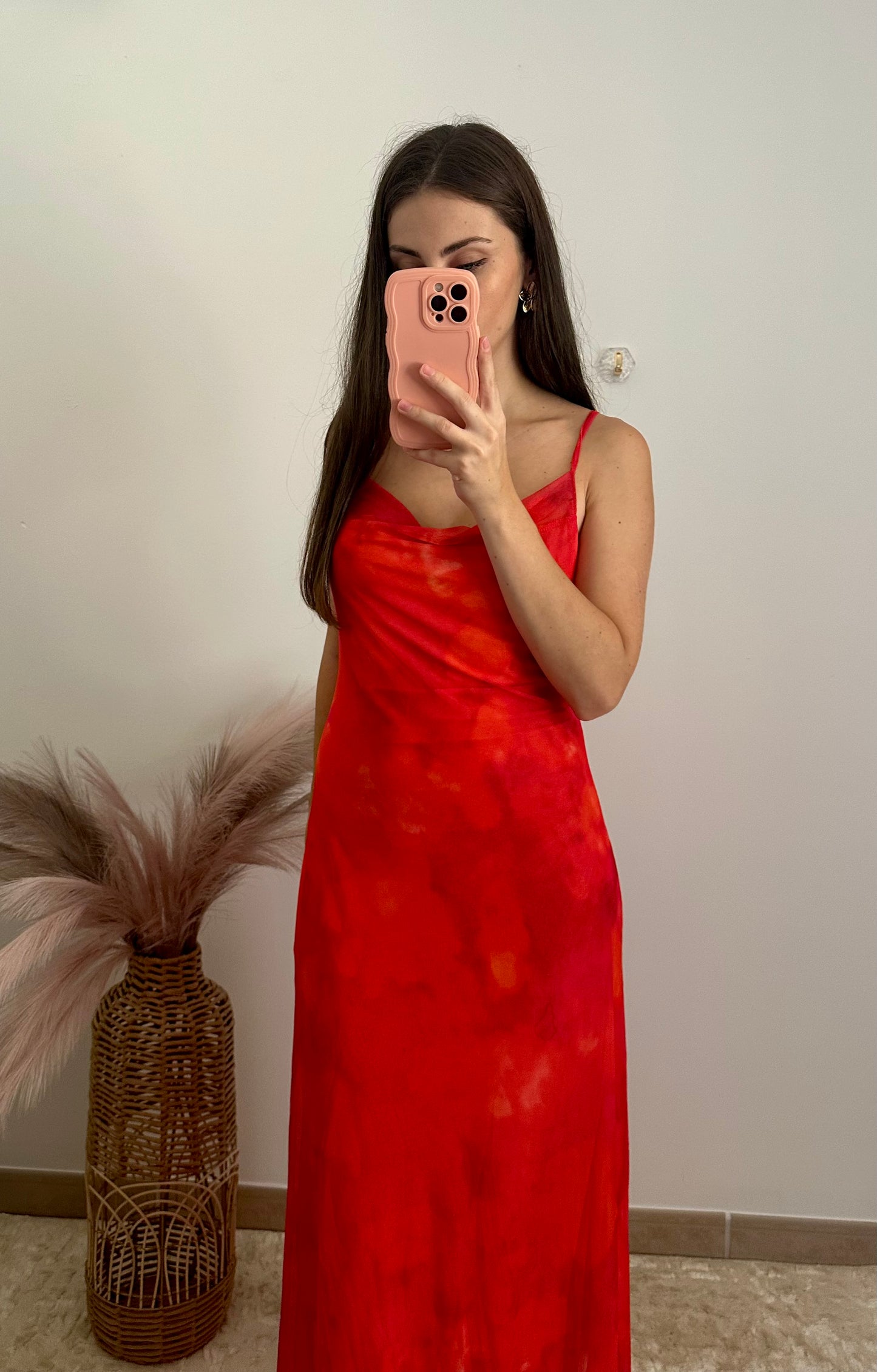 Robe longue rouge