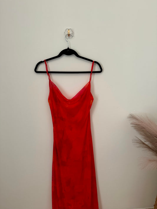 Robe longue rouge